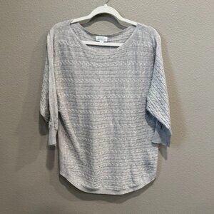 Market & Spruce Textured Batwing Sweater (Gray, S)